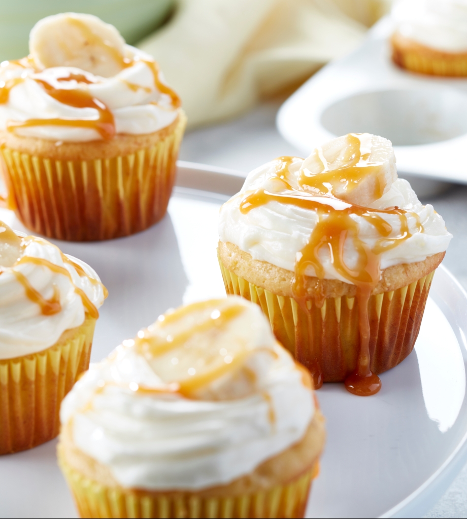 banana caramel cupcakes - recipe development and food styling by toronto recipe developer and food stylist, Annabelle Waugh