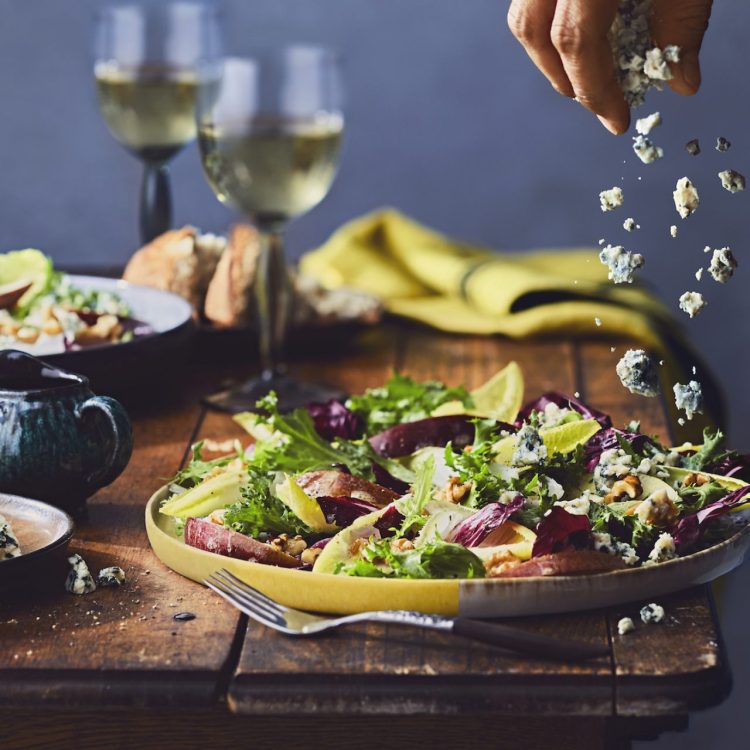 Endive and blue cheese salad recipe and photo styled by Toronto food stylist, Annabelle Waugh.